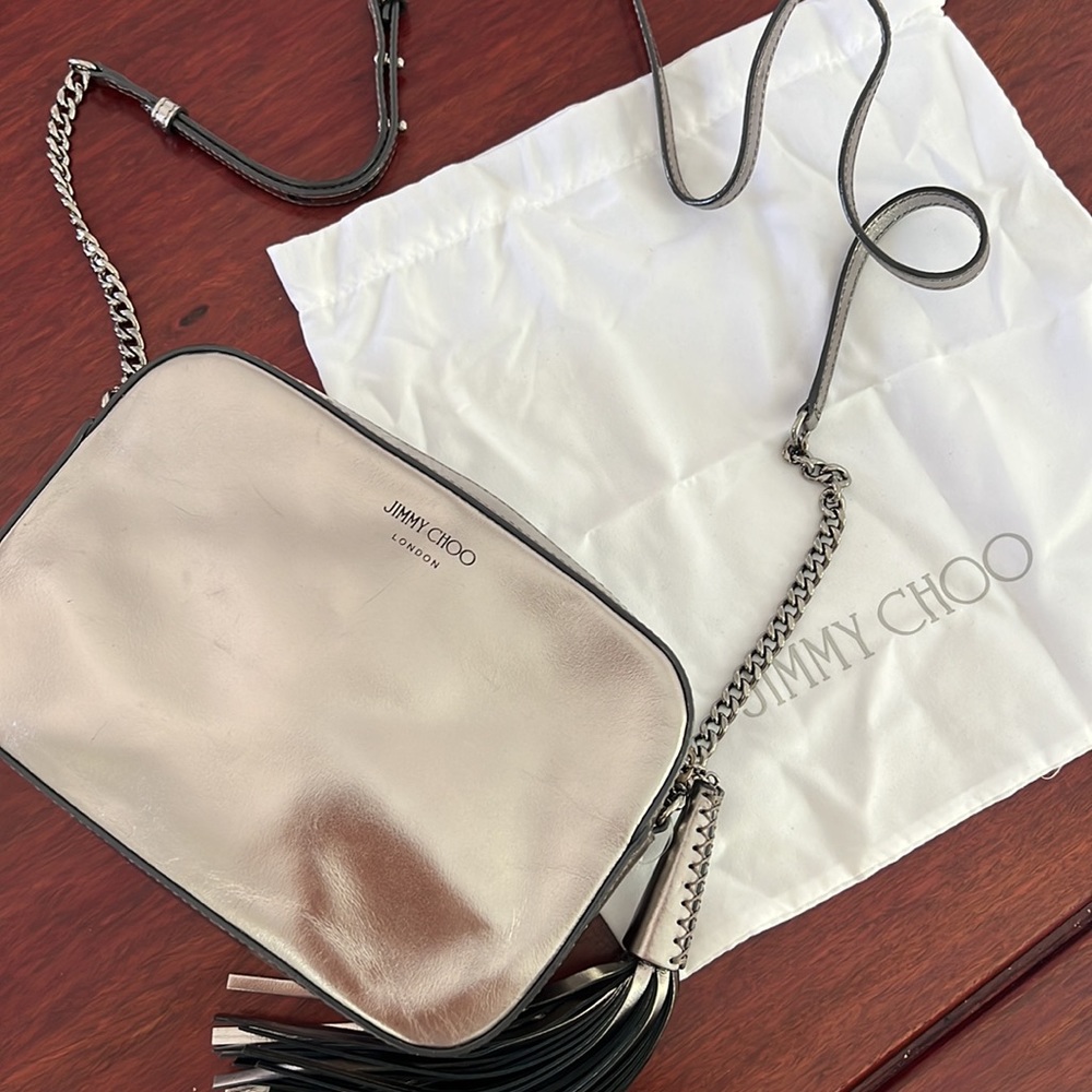 Silver Jimmy Choo crossbody/Clutch